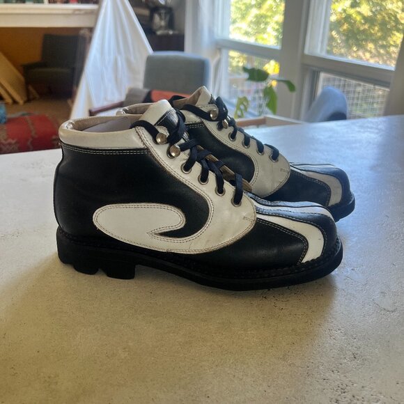 John Fluevog Other - John Fluevog Vintage Seventh Heaven Angels Supervog Blk/Wht Boots M7 W9